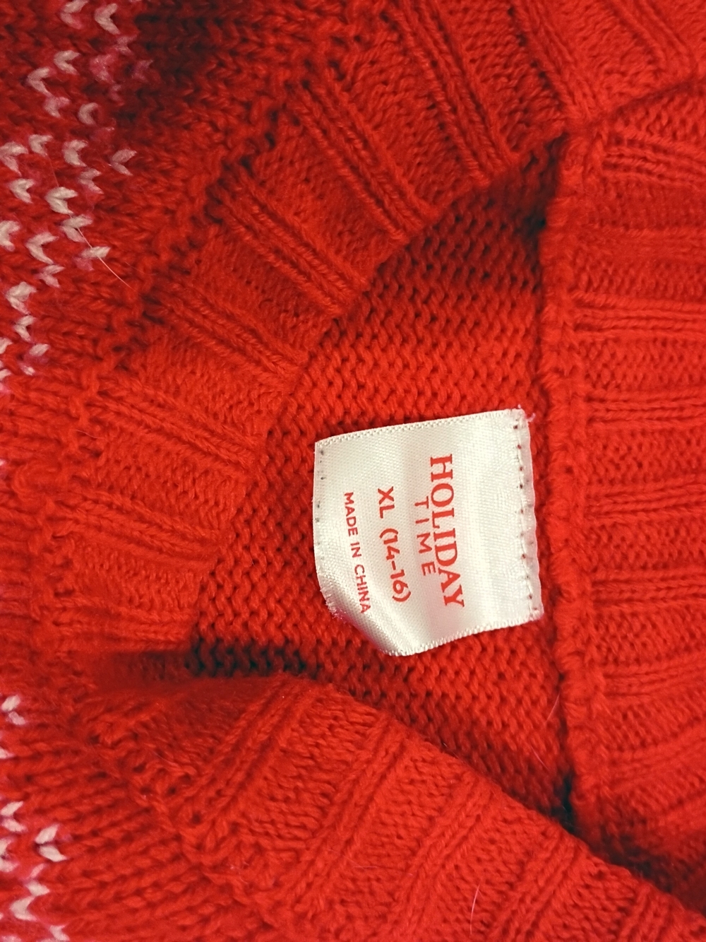 Holiday Time Red and White Santa Crewneck Sweater - Picture 2 of 3